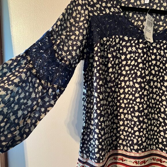 Vintage NWT dELiA*s Y2K Cottagecore Boho Lace Peasant Top- SMALL - Picture 2 of 6